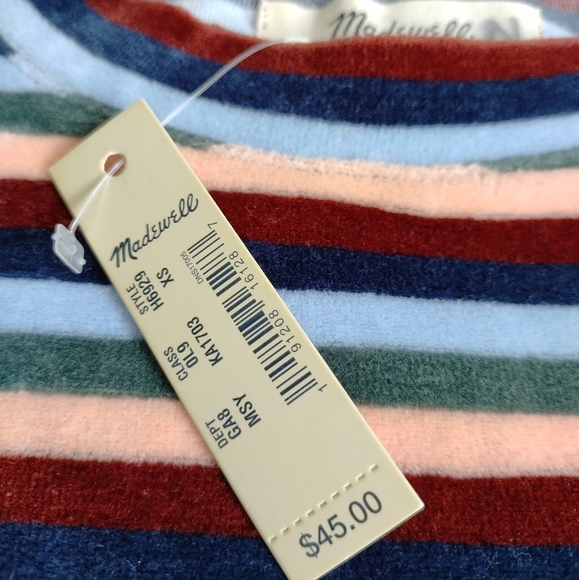 Madewell Stripe Velour Tee - Picture 4 of 11